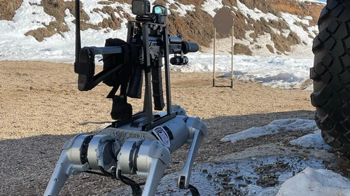 Di Rusia, Ada Orang Modifikasi Robot Anjing Agar Bisa Menembak Pakai Senapan Mesin